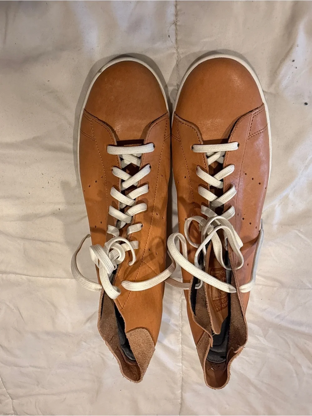 Stan Smith adidas Originals Tan Leather Sneakers with White Laces
